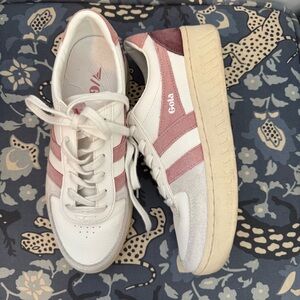 Gola Classics Grandslam Trident Women's Retro Sneakers White Pink 8